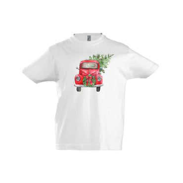 Kinder T-Shirt - Retro Christmas Car