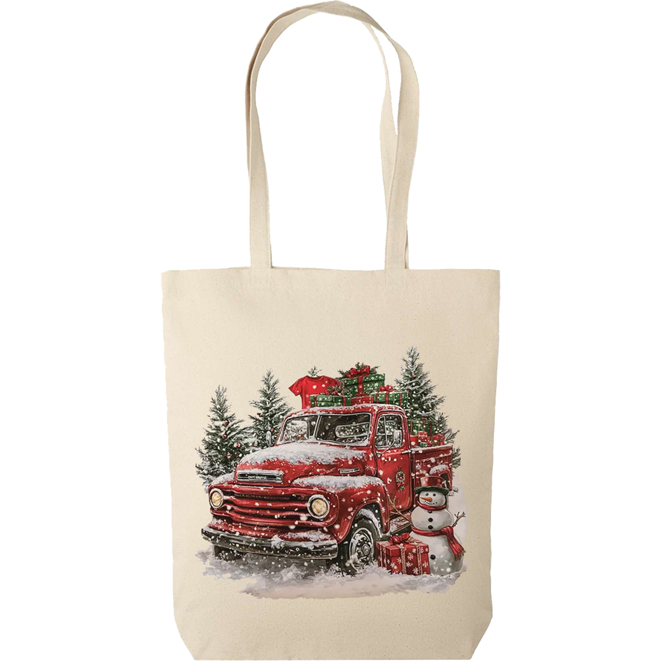 Retro Christmas Truck Baumwolltasche