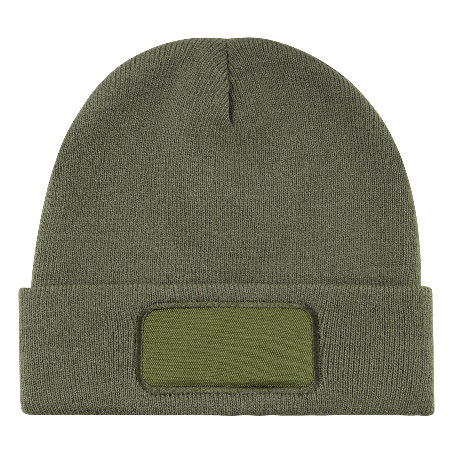 Strickmütze mit Patch