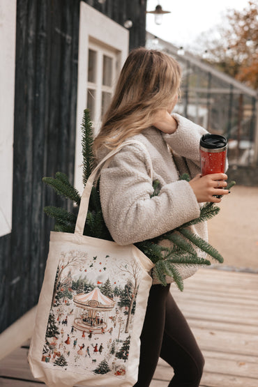 Christmas Carousel Baumwolltasche